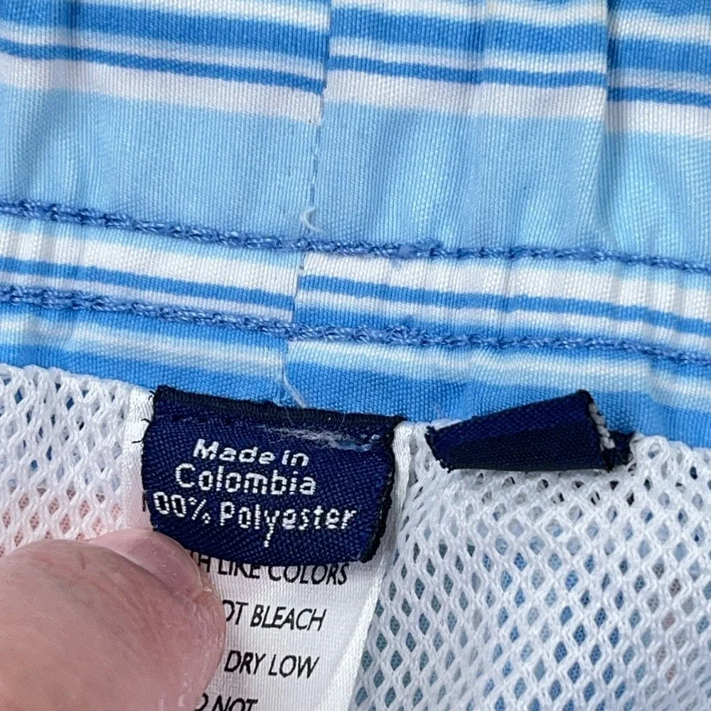 Vineyard Vines Swim Trunks Men Large Blue Pink Striped Bored Shorts Preppy Adult